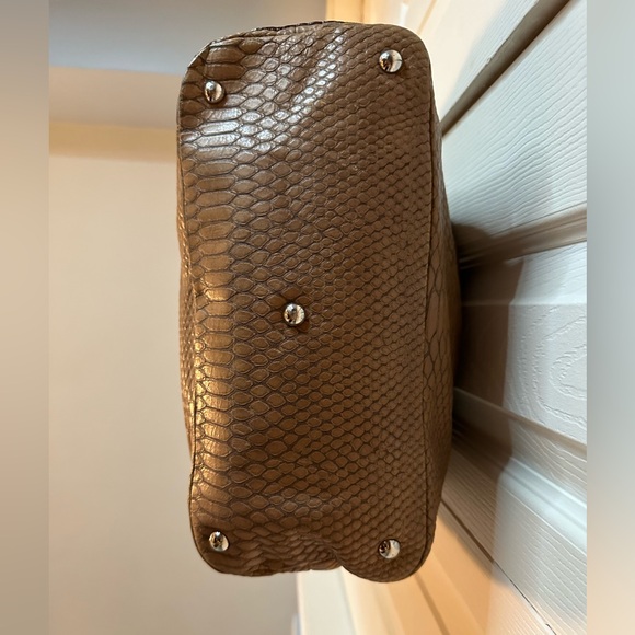 FURLA | Genuine Leather Python Camel Shoulder Bag - Picture 3 of 11